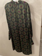 Vintage Italian Floral Midi Dress Made in Italy Green Purple Size 4 6