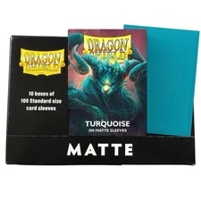 Dragon Shield Matte Turquoise Sleeves Display Case - Standard Size - 10 Packs