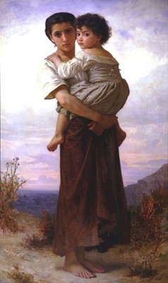 Bouguereau Jeunes Bohemiennes Vintage Kunstdruck Poster Wanddeko Wandfunktion L