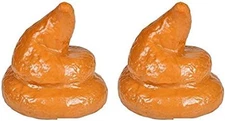 2 Count Squishy Rubber Gross Pile of Poop Joke Prank Gag Gift