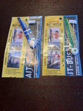 Lot Of 2 Mack’s Lure Bait-Buster / New in Pkg/Blu & Silver/Green& gold