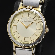 YVES SAINT LAURENT  Women's Watch 2200-228481 Quartz  Gold Dial Analog Japan
