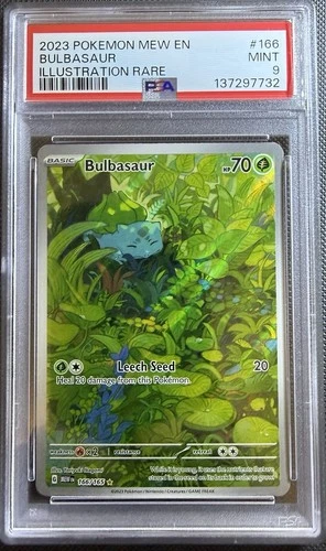 2023 POKEMON MEW EN-151 ILLUSTRATION RARE #166 BULBASAUR PSA 9