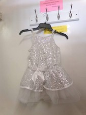Dance Costume LChild Silver Layla's L1041 Tap Jazz Dress Up Sequin Dress Bow