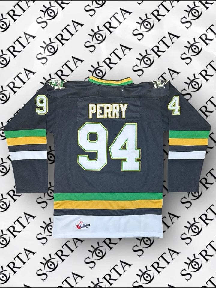 Camiseta deportiva Corey Perry London Knights CCM CHL Juniors Oilers 2003 talla mediana rara Foto 2 de 4