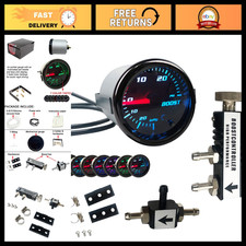 52mm 2 Turbo Boost Gauge 0-30psi With 7 Color Adjustment Manual Boost Control