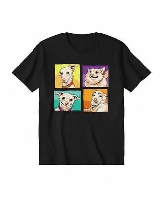Herren T-Shirt Lustige Hunde Memes Comic Pop Art Dog Face Witziges Motiv Geschen