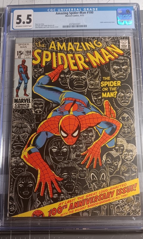 Spider-Man #100 Comic Book CGC 5.5 Iconic 100th Anniversary Issue