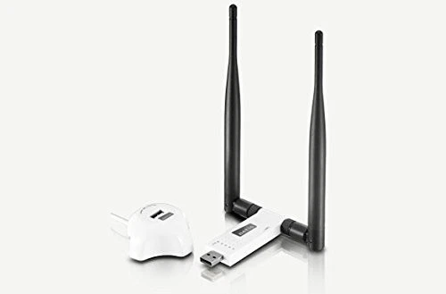 Wireless N 300Mbps Long-Range USB Adapter with Two 5dBi Antennas and USB 2.0 ... - Image 2 of 4