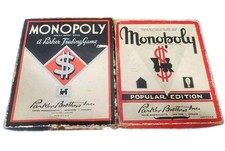 2 Vintage 1930s-1940s Monopoly Game Lot Both Sets Pre-War Wartime Wooden Piece