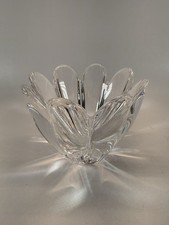 Orrefors Crystal Bowl Signed Flower Petal Hea...
