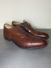 Allen Edmonds Park Avenue 10 D Brown Leather Cap Toe Oxfords Dainite Sole Shoes