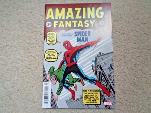 AMAZING FANTASY #15 COMIC BOOK FACSIMILE NR-MINT HOT!! 2019 1ST SPIDER-MAN APP.