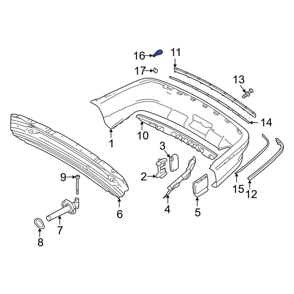 For BMW 540i 1997-2003 BMW Rear Tow Hook Foto 2 de 4