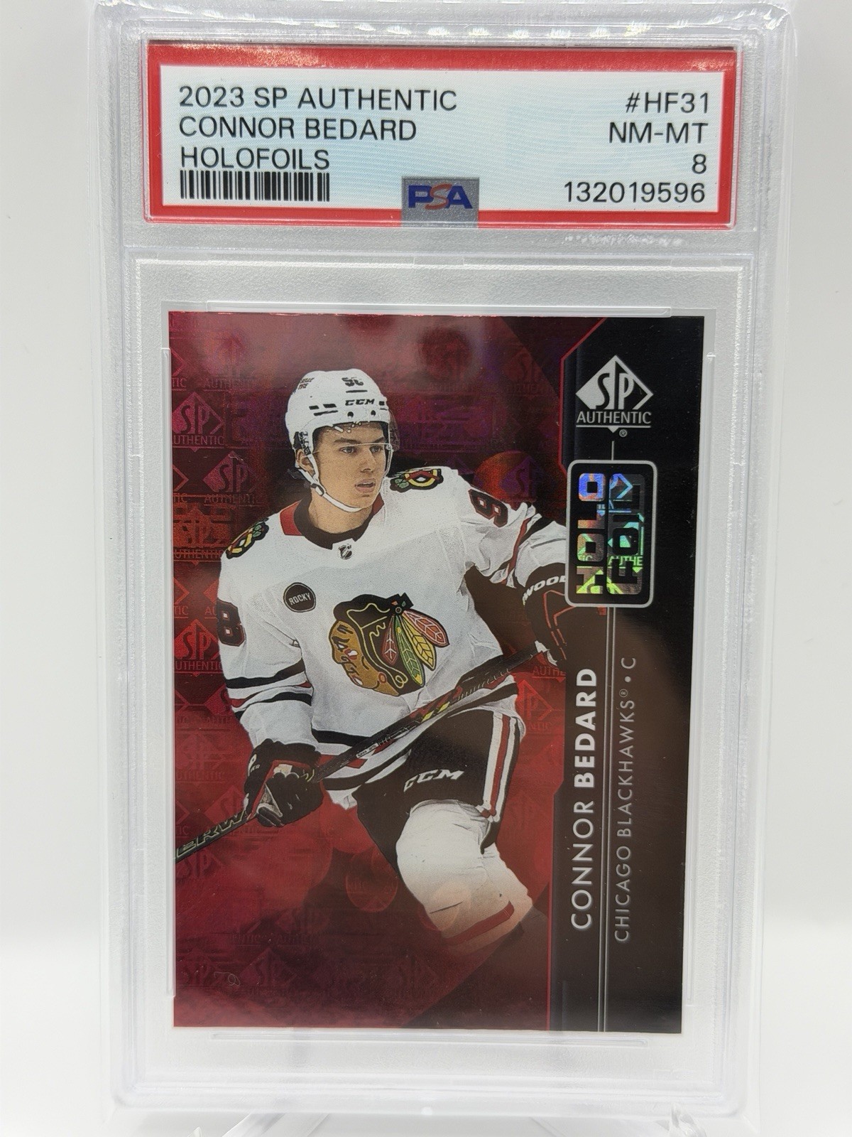 2023-24 SP Authentic #HF31 Connor Bedard Holofoils Rookie RC SSP Case Hit PSA 8