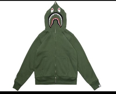 NEW WITH TAGS AUTHENTIC A Bathing Ape 2nd Shark Full Zip Hoody Green XXL BAPE