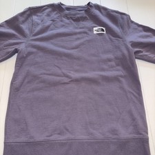 The North Face Sweatshirt Womens Small Purple Jersey Crew Neck Logo Pullover Top