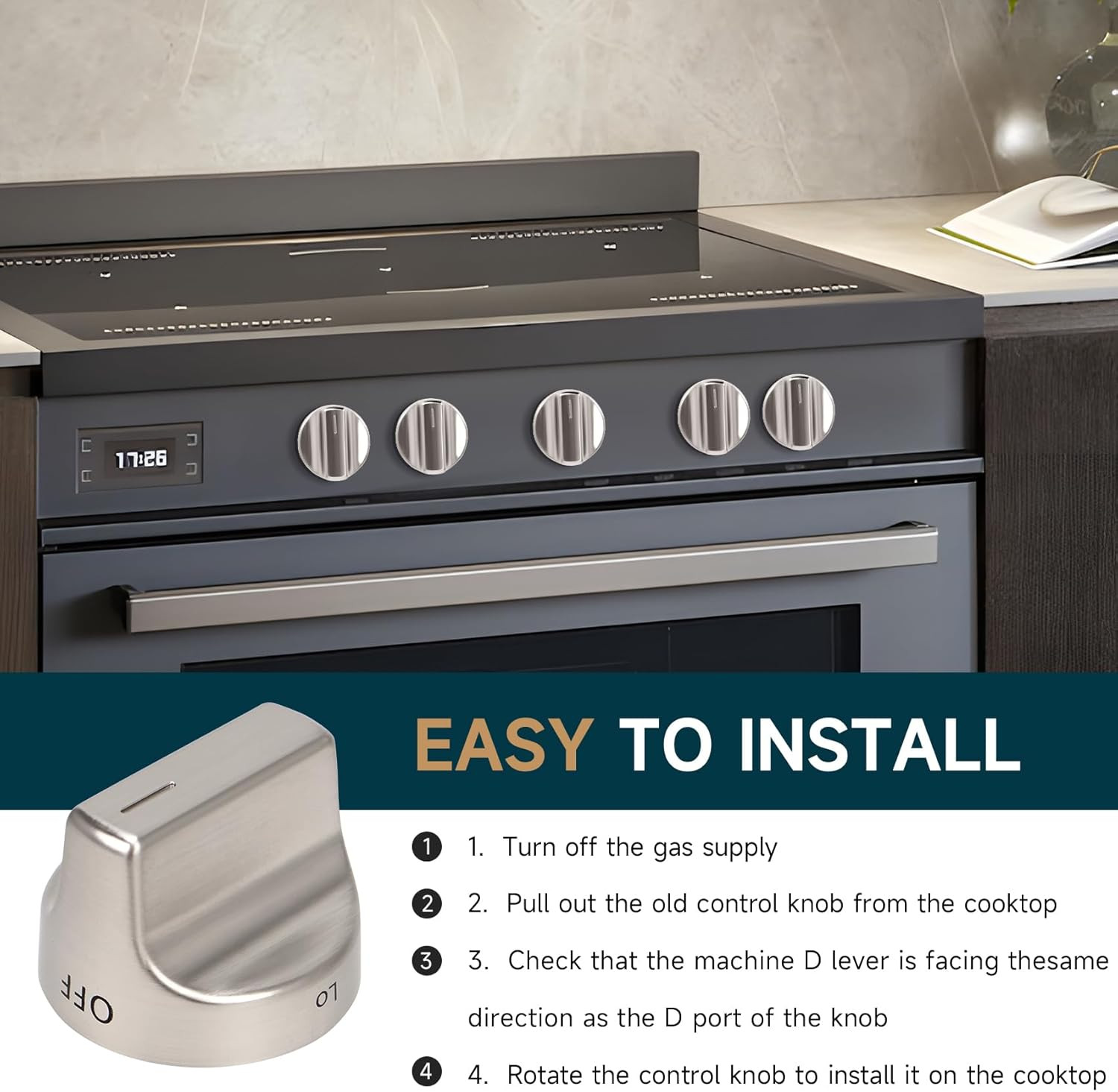 W11239985 W10850015 Gas Stove Knobs (1PCS) Replace W11032553 Control Knob, Compa