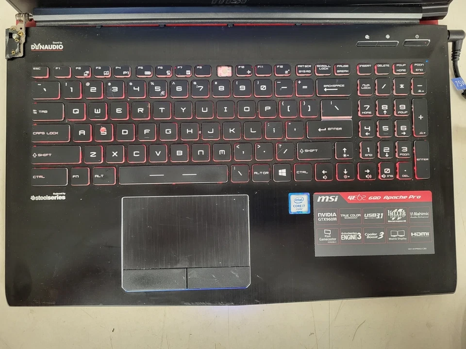 MSI GE62 6QD Apache pro 15.6" i7-6700HQ 2.6GHz 16gb ram no ssd parts 510001612 - Image 2 of 4