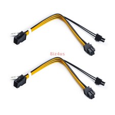 2PCS PCIe 6pin Female to PCI-E 8pin 6 2 pin Male GPU Power Cable Splitter NEW