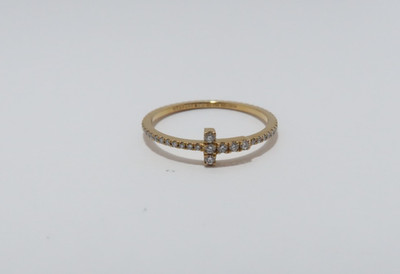 Tiffany & Co. T Diamant Draht Bandring in Gelbgold Gr. 5