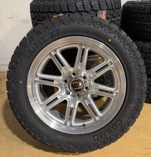 20x9 Pro Comp PA209 Snare Silver Wheels 32" AT Tires 6x5.5 Chevy Silverado 15000