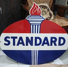 Standard Oil Porcelain Enamel Heavy Metal Sign 30 Inches Single  Side