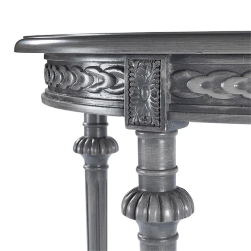 Butler Hellinger Round Gray Wood Lamp Table - Picture 4 of 9