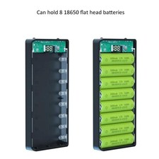 Type-C 8 18650 Battery Case LCD Display Power Bank DIY Charger Box Cell Phone