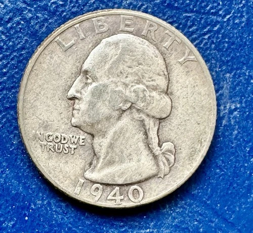 1940 Washington Quarter. 90% Silver. XF Condition. Charity Auction. ￼