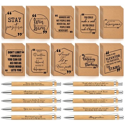 100 Pcs Motivational Pen Inspirational Notepads Set Positive Affirmation Gift...
