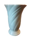 Vintage McCoy Aqua Swirl Vase – 1950s USA Pottery, 10” Mid-Century Ceramic