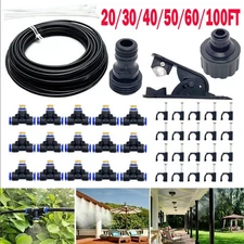 20-100ft Misting Cooling System Patio Garden Mister Nozzle Irrigation Water USA