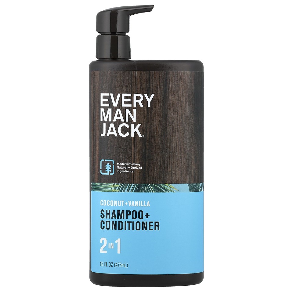 2 In 1 Shampoo + Conditioner, Coconut + Vanilla, 16 fl oz (473 ml)