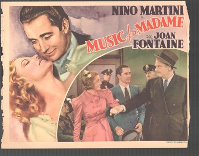 Music for Madame 11''x14'' Lobby Card Nino Martini Joan Fontaine Alan Hale