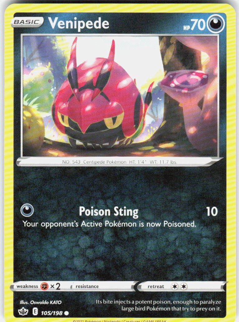 Venipede 105/198 SWSH06: Chilling Reign Pokemon