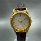 Seiko Watch Women 25mm White Dial Gold Tone Round V701-1930 New Battery Vintage