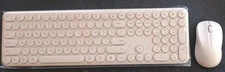 Wireless Keyboard - Beige W/ Round Keys & Number Pad 
