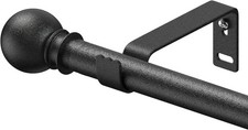 Curtain Rods for Windows 28-44 inch, 5/8 inch Black Curtain Rod Set, Splicing