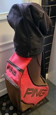 Ping  Cart Golf Bag With Black and Red Tints with hood and strap 