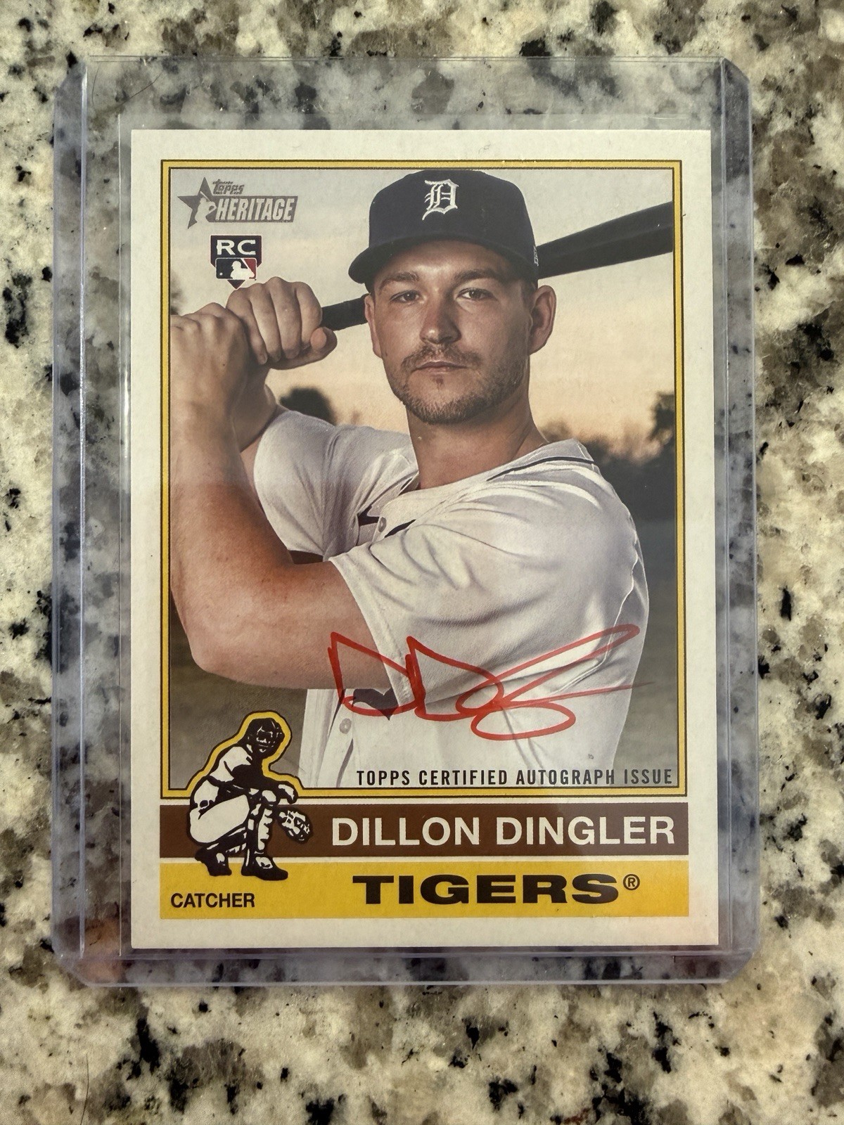 2025 Topps Heritage High Number Dillon Dingler RC Real One Red Ink Auto # /76