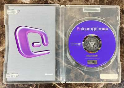 Microsoft Entourage X Mac OS CD-Rom w/ Manual Product Key Vintage Software 2001
