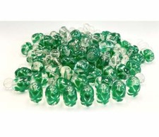 St. Patricks Day Beads Clover Leaf Green Lucky Oval Mix Color Size 50 pcs