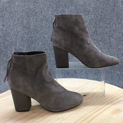 Steve Madden Boots Womens 9 M Cynthia Ankle Booties Heels Gray Suede Zipper