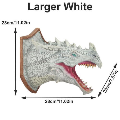 3D Drachenkopf Wand Skulptur LED Rauch Dinosaurier Wohndeko Statue Kunst/ - Bild 22 von 30