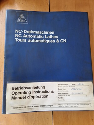 *INDEX NC-Drehmaschinen Betriebsanleitung TYP GS30/Steuerung INDEX C200*