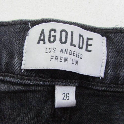 Agolde Jeans W26 L26 Black Ankle Slim High Rise Denim Button Fly Womens Nico - Picture 5 of 10