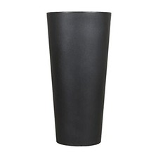 Tusco Products Cosmopolitan Tall Round Plastic Indoor/Outdoor Planter, Black 32  