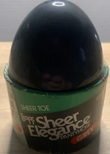 Sheer Energy Leggs NIB Egg Panty Hose Fashion Shade Grey Size B Nylons