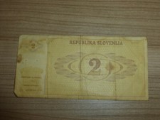 2 Tolars Republika Slovenija Slowenien Geldschein Banknote Sammler